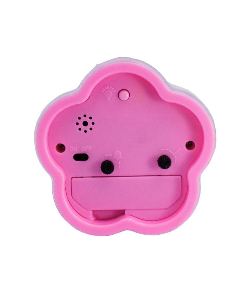 Flower Shaped Pink Alarm Table Clock | 4 x 2 inches