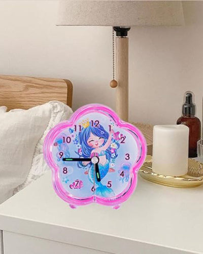 Flower Shaped Pink Alarm Table Clock | 4 x 2 inches