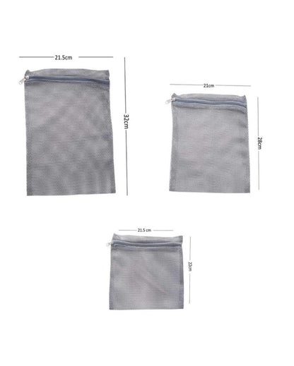 Reusable Mesh Fridge Organiser Grey Vegetable Bags | Pack of 6