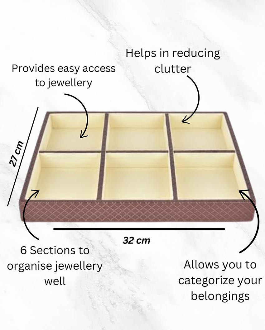 Organized Elegance Faux Leather Jewellery Tray | 13 x 11 inches