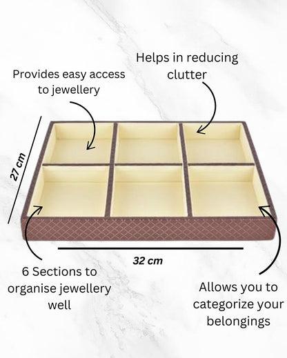 Organized Elegance Faux Leather Jewellery Tray | 13 x 11 inches