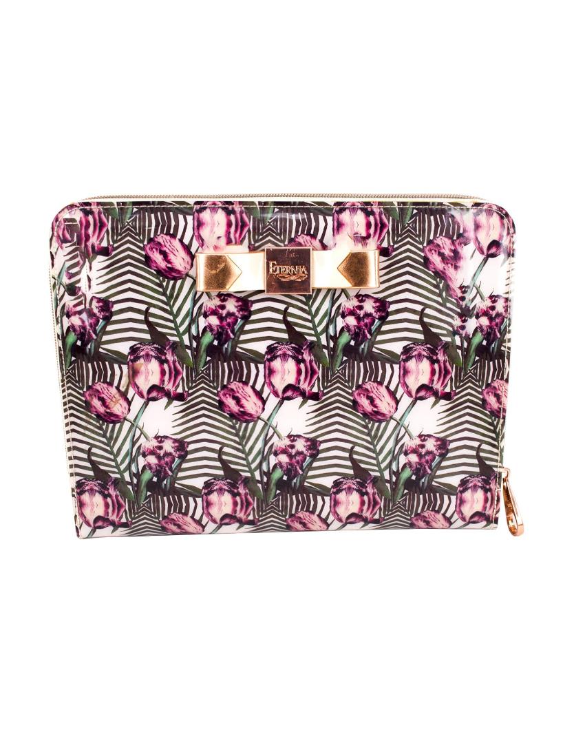 Elegant Floral Design Multicolor Carry Bag for iPad & Tablet | 9 x 7 x 2 inches