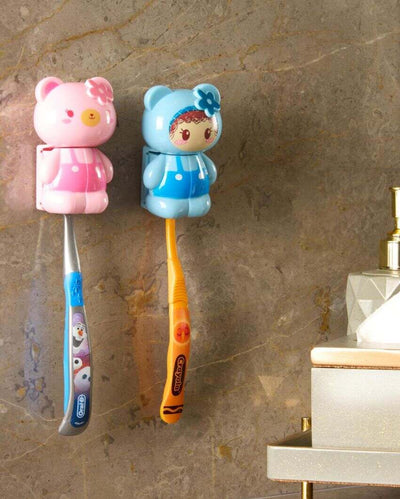 Cute Cartoon Design Toothbrush Holder | Set of 3 | 8 x 4 x 2 inches