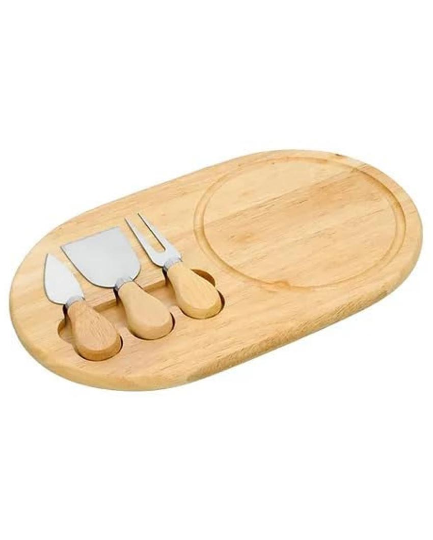 Chic Bamboo Cheese Board With Knife Set | 7 x 3 inches