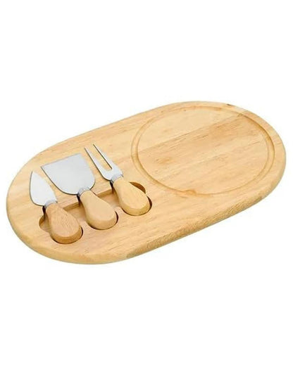 Chic Bamboo Cheese Board With Knife Set | 7 x 3 inches