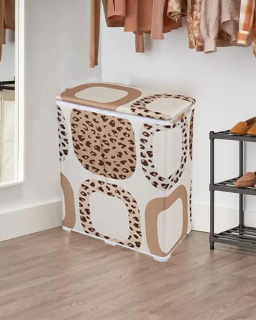 Square Design Multicolor Collapsible Laundry Basket | 19 x 11 x 22 inches | 10L