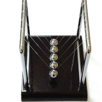 Compact Motion Display Newton Cradle Pendulum Small Metal Swing Balance Collision Balls | 5 x 4 x 5 inches