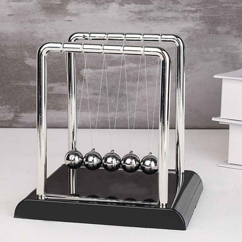 Compact Motion Display Newton Cradle Pendulum Small Metal Swing Balance Collision Balls | 5 x 4 x 5 inches