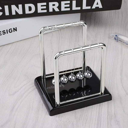 Compact Motion Display Newton Cradle Pendulum Small Metal Swing Balance Collision Balls | 5 x 4 x 5 inches