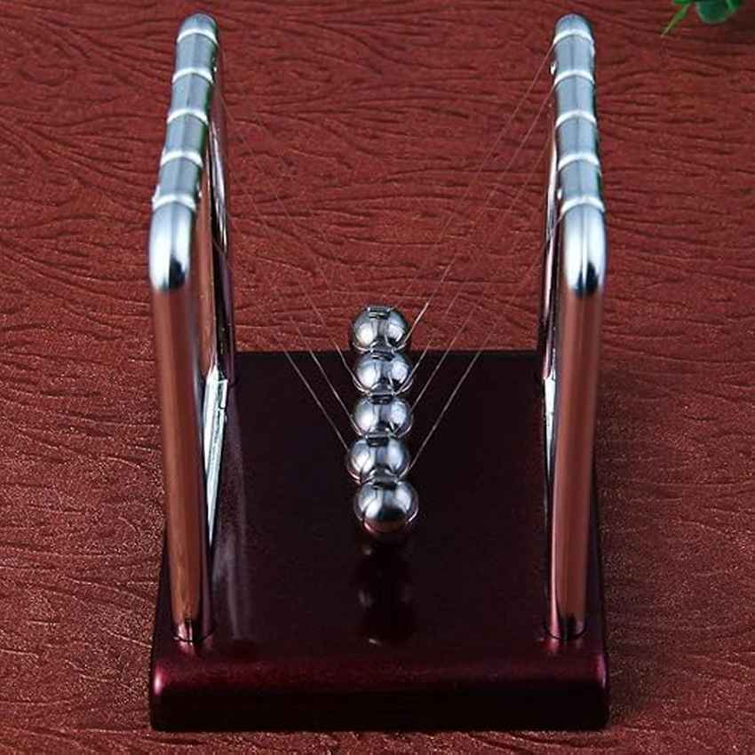 Compact Motion Display Newton Cradle Pendulum Small Metal Swing Balance Collision Balls | 5 x 4 x 5 inches