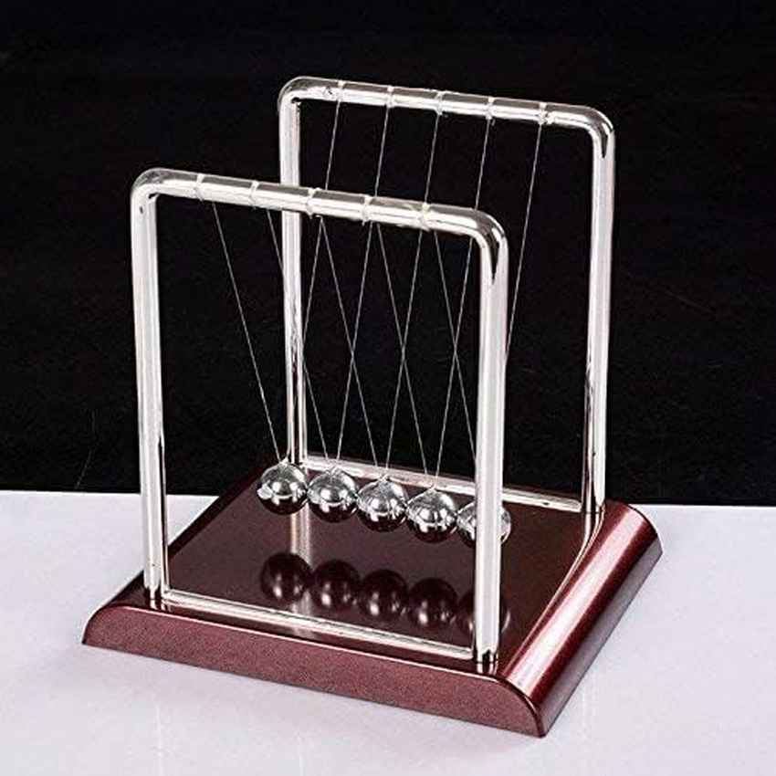 Compact Motion Display Newton Cradle Pendulum Small Metal Swing Balance Collision Balls | 5 x 4 x 5 inches