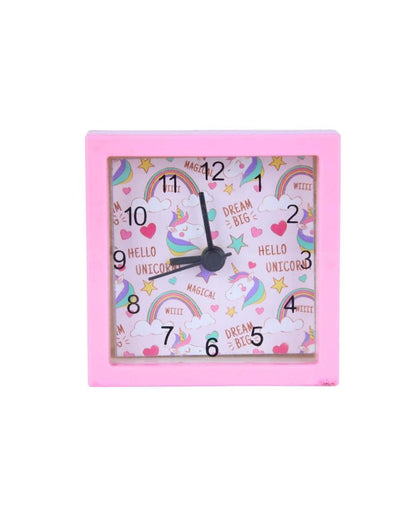 Square Pink Beep Alarm Table Clock | 4 x 2 inches