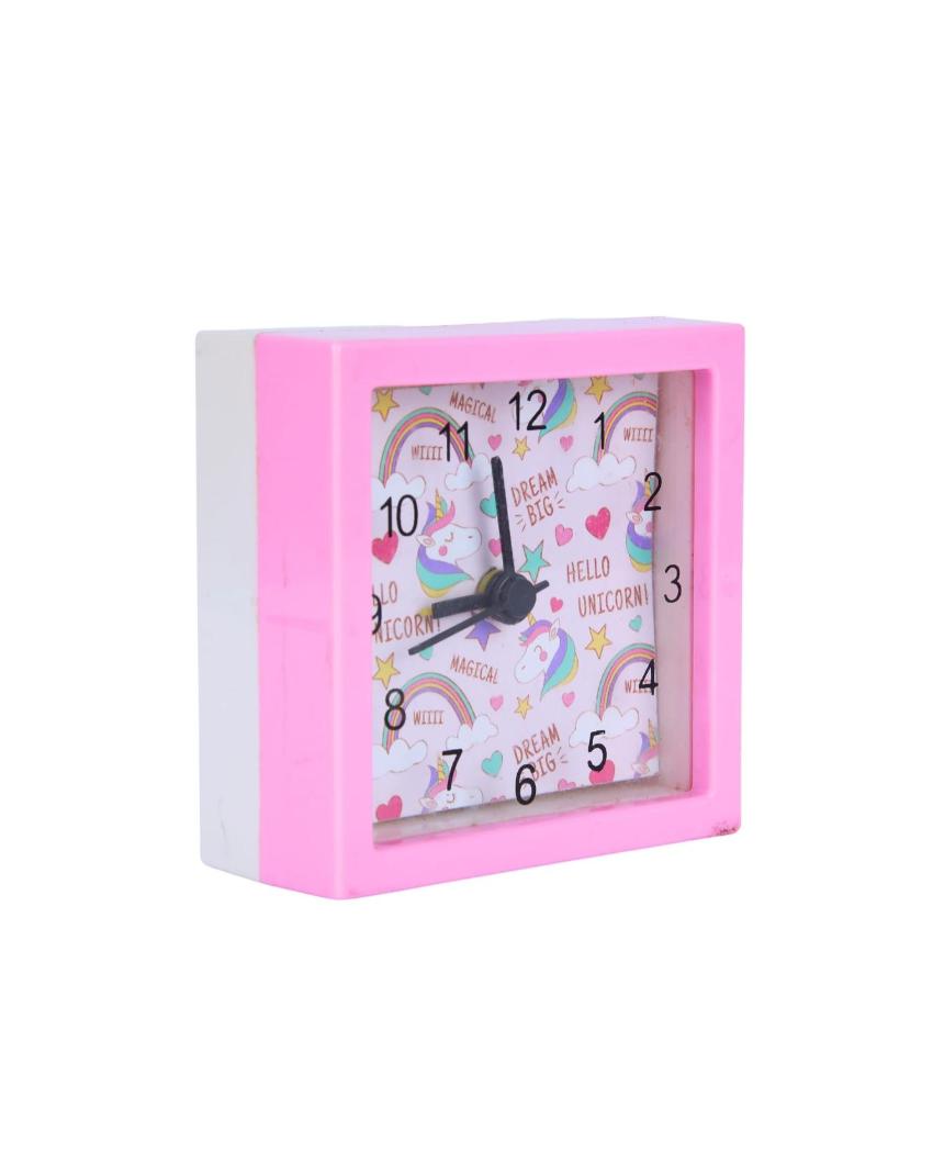 Square Pink Beep Alarm Table Clock | 4 x 2 inches