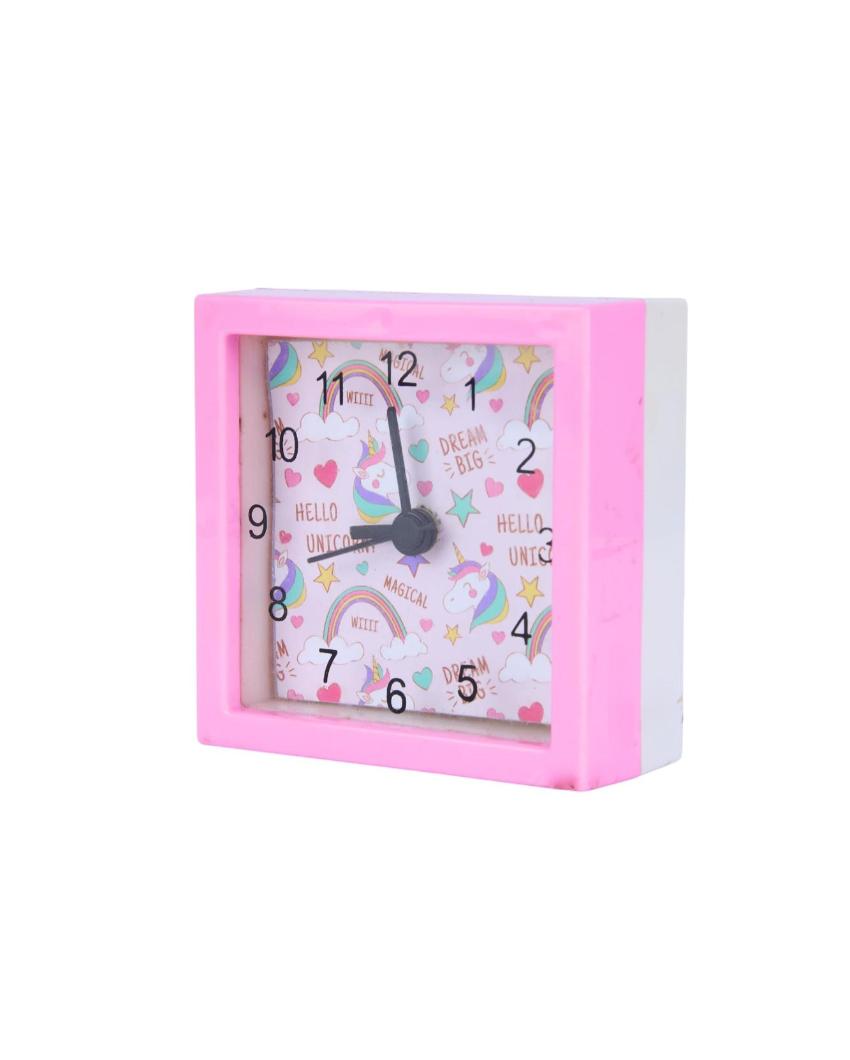 Square Pink Beep Alarm Table Clock | 4 x 2 inches