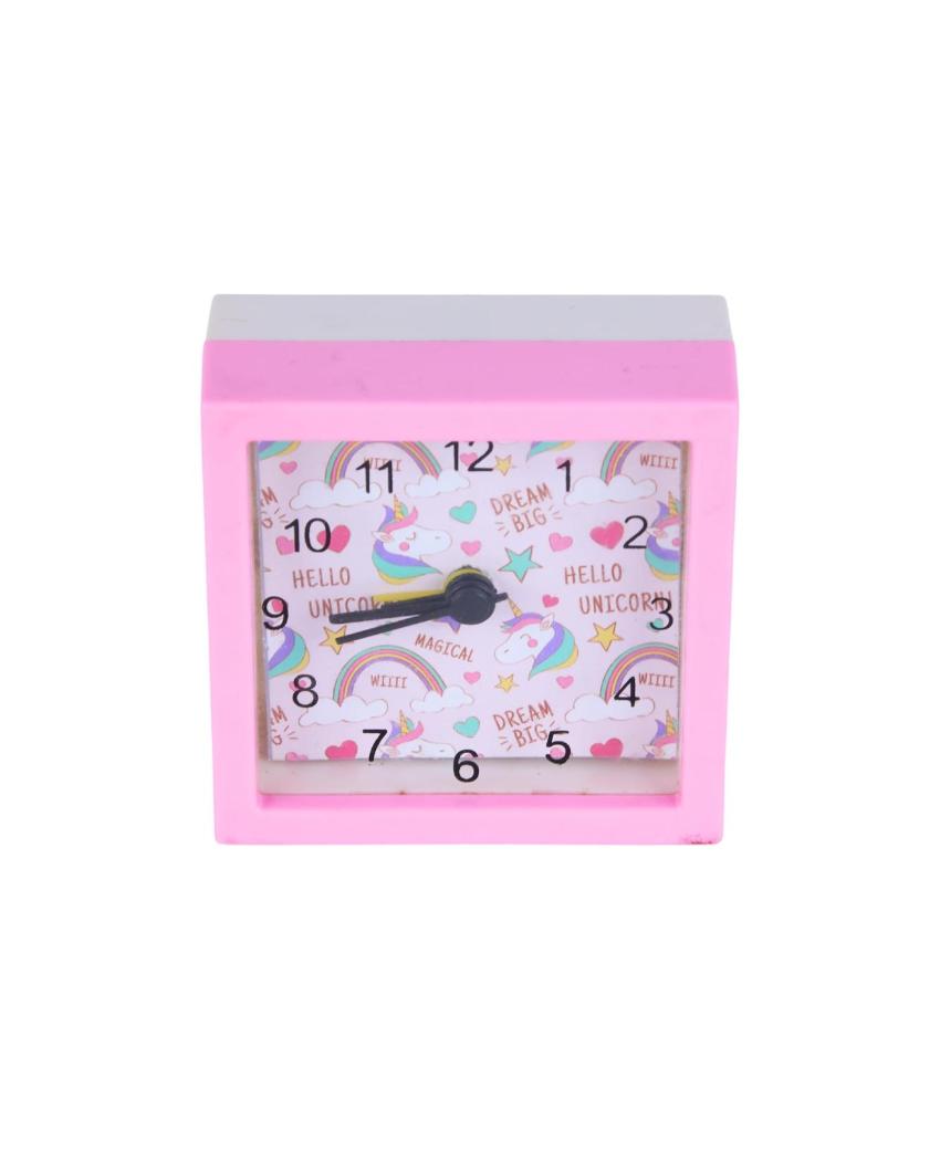 Square Pink Beep Alarm Table Clock | 4 x 2 inches