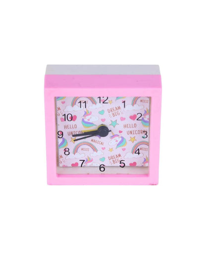 Square Pink Beep Alarm Table Clock | 4 x 2 inches