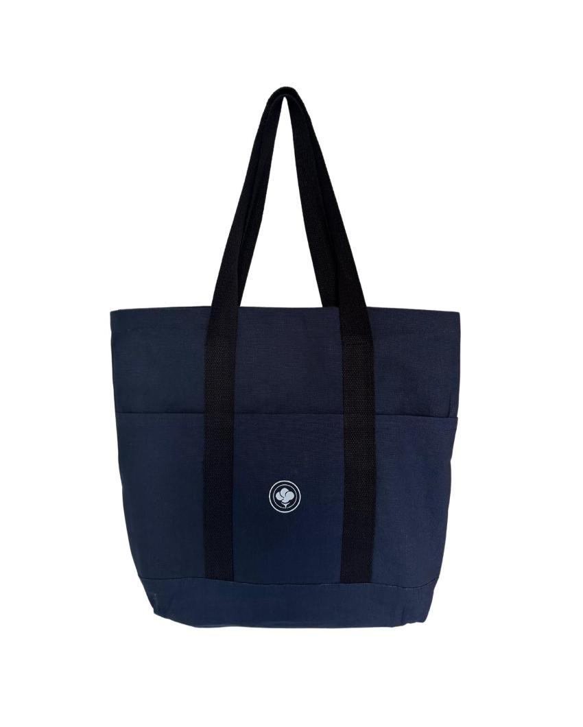 Premium Blue Canvas Tote Bag with Zipper | 16 x 14 inches