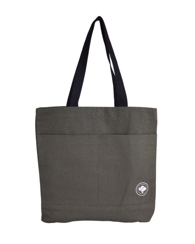 Unique Grey Canvas Tote Bag with Magnetic Button | 16 x 14 inches