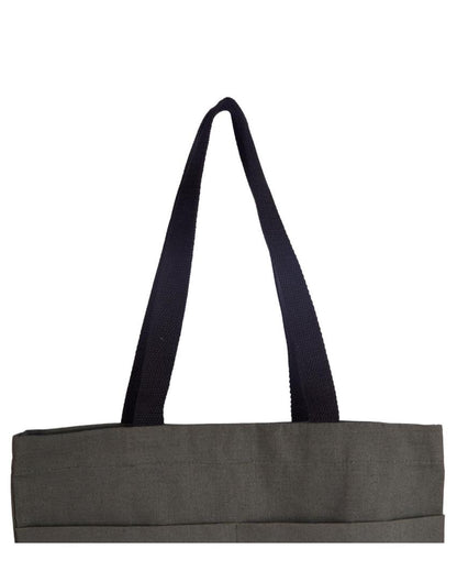 Unique Grey Canvas Tote Bag with Magnetic Button | 16 x 14 inches