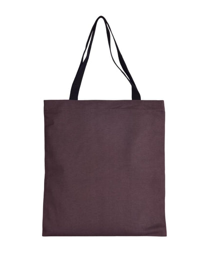 Printed Dark Purple Canvas Tote Bag with Magnetic Button Closure | 16 x 14 inches