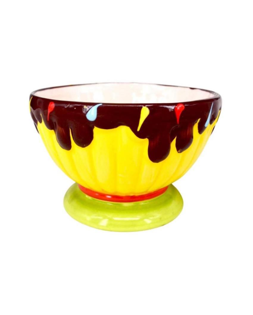 Stylish Serving Dish Ceramic Colorful Ice Cream Bowl | 5 x 4 inches