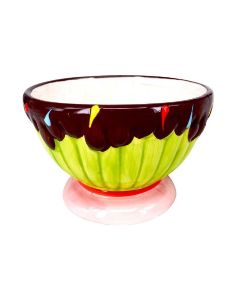 Unique Serving Dish Ceramic Colorful Ice Cream Bowl | 5 x 4 inches