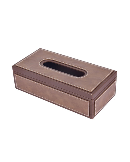 Stylish Rectangle Two Tone Faux Leather Tissue Box | 11 x 5 x 3 inches