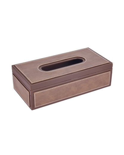 Stylish Rectangle Two Tone Faux Leather Tissue Box | 11 x 5 x 3 inches