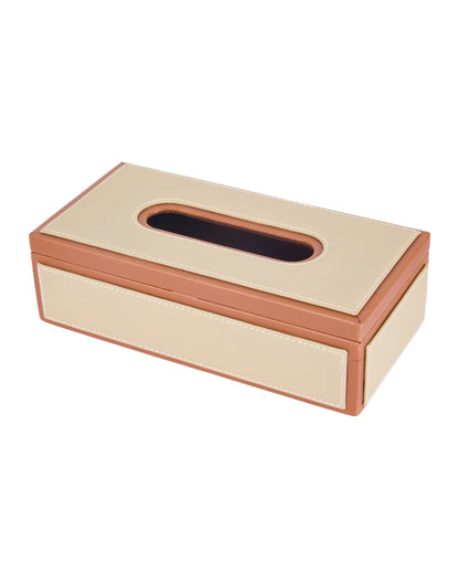 Stylish Rectangle Two Tone Faux Leather Tissue Box | 11 x 5 x 3 inches