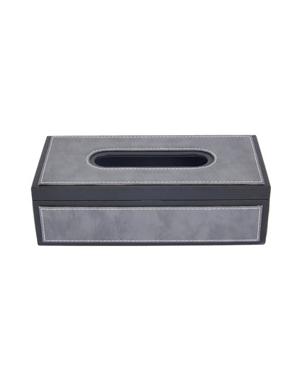 Stylish Rectangle Two Tone Faux Leather Tissue Box | 11 x 5 x 3 inches