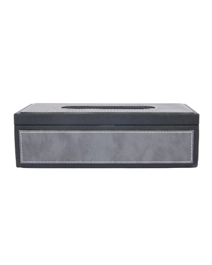 Stylish Rectangle Two Tone Faux Leather Tissue Box | 11 x 5 x 3 inches