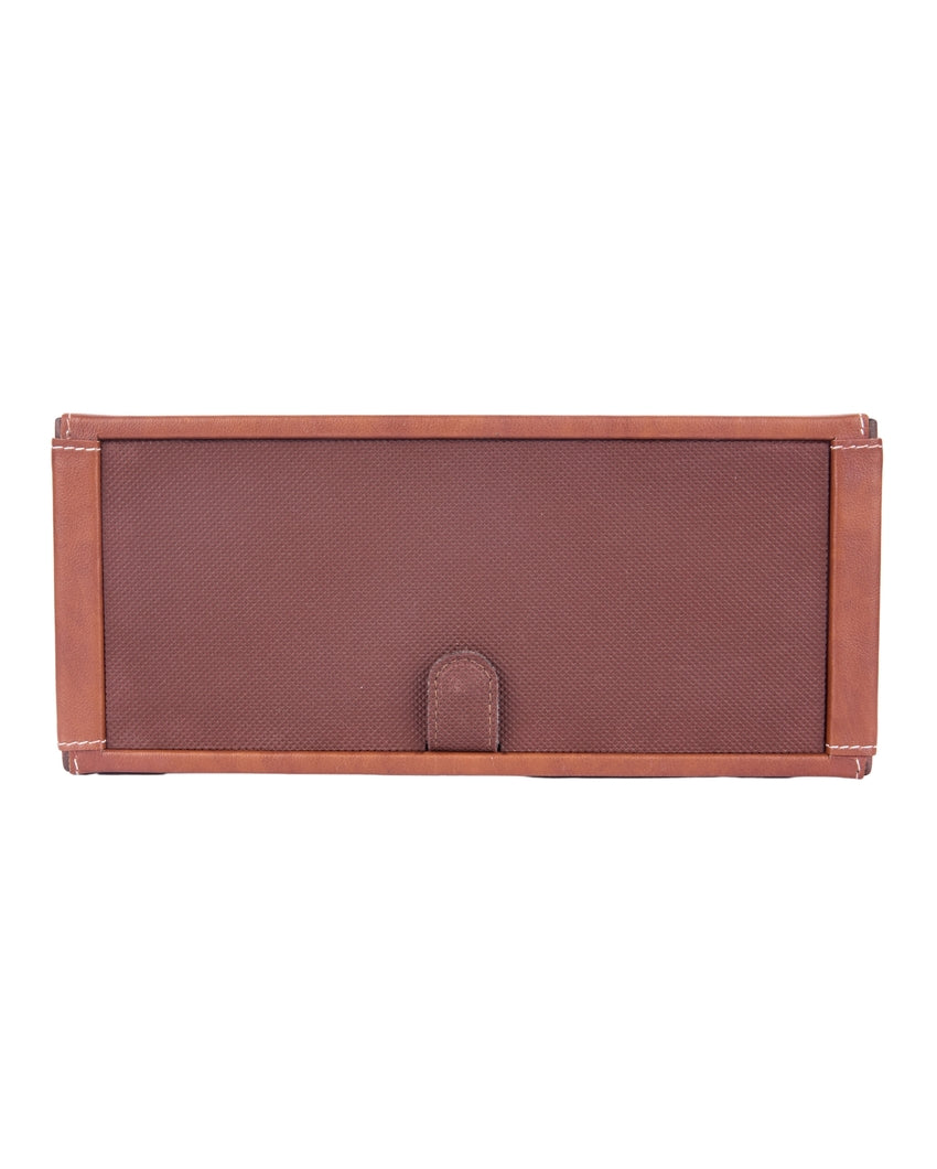 Stylish Curve Two Tone Faux Leather Tissue Box | 10 x 5 x 3 inches