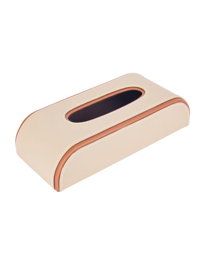 Stylish Curve Two Tone Faux Leather Tissue Box | 10 x 5 x 3 inches