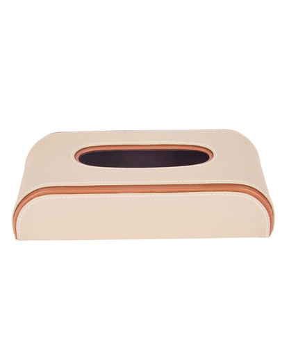 Stylish Curve Two Tone Faux Leather Tissue Box | 10 x 5 x 3 inches