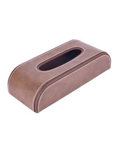 Stylish Curve Two Tone Faux Leather Tissue Box | 10 x 5 x 3 inches