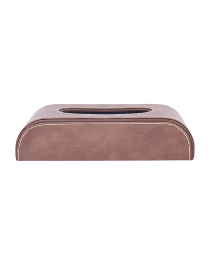 Stylish Curve Two Tone Faux Leather Tissue Box | 10 x 5 x 3 inches