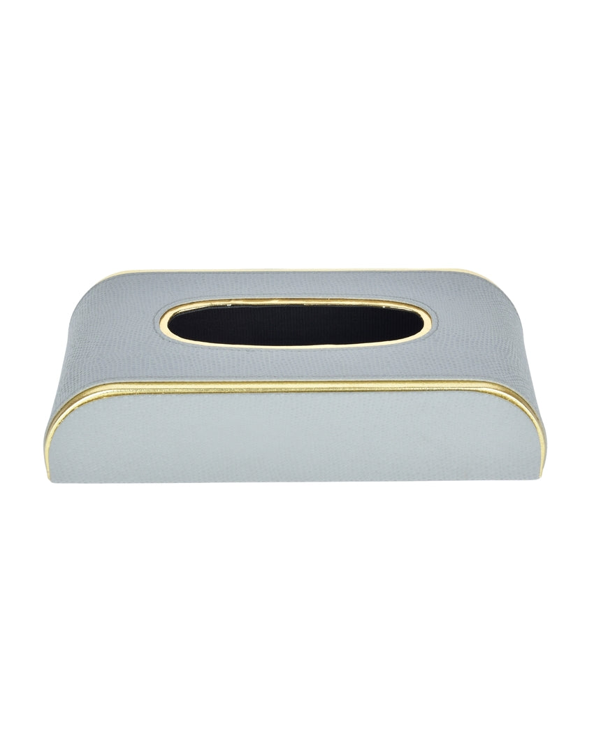 Stylish Curve Two Tone Faux Leather Tissue Box | 10 x 5 x 3 inches