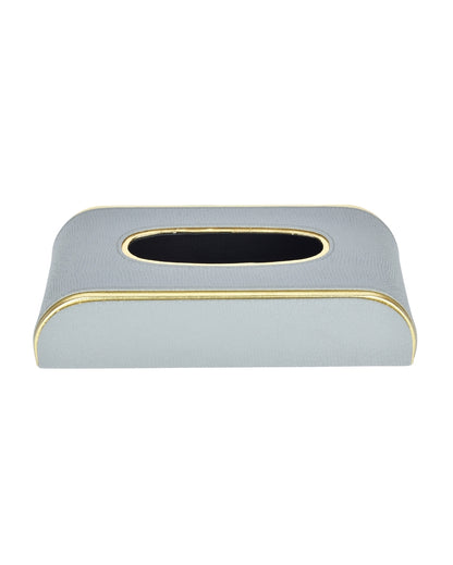 Stylish Curve Two Tone Faux Leather Tissue Box | 10 x 5 x 3 inches