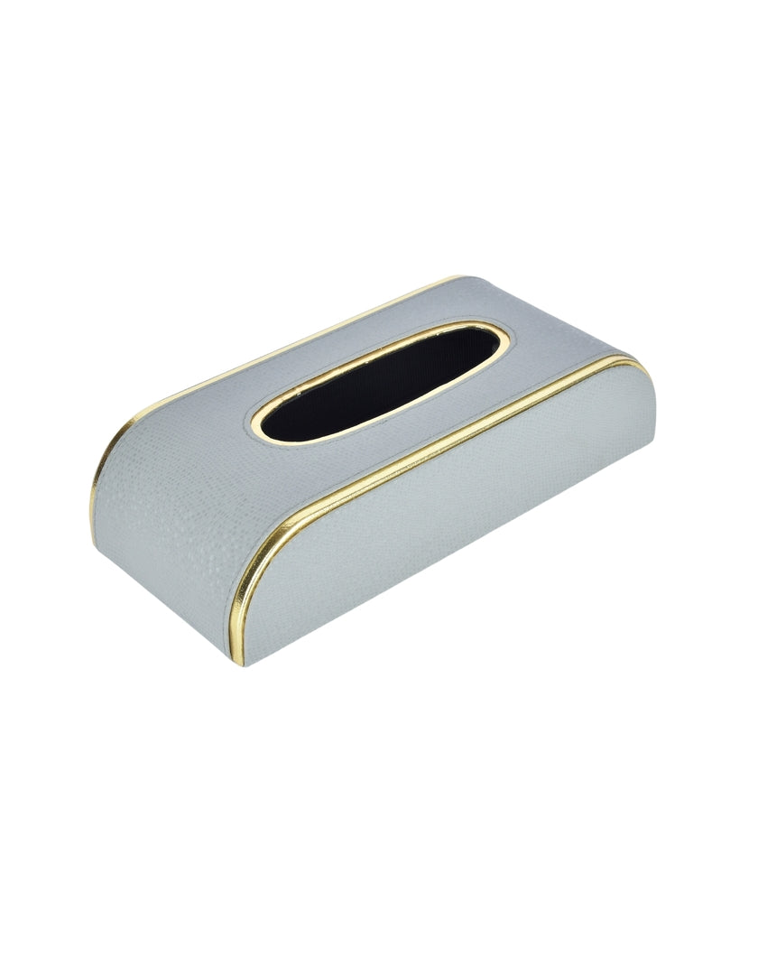 Stylish Curve Two Tone Faux Leather Tissue Box | 10 x 5 x 3 inches