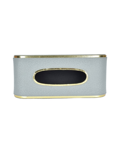 Stylish Curve Two Tone Faux Leather Tissue Box | 10 x 5 x 3 inches