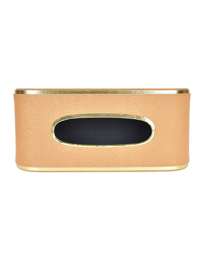 Stylish Curve Two Tone Faux Leather Tissue Box | 10 x 5 x 3 inches