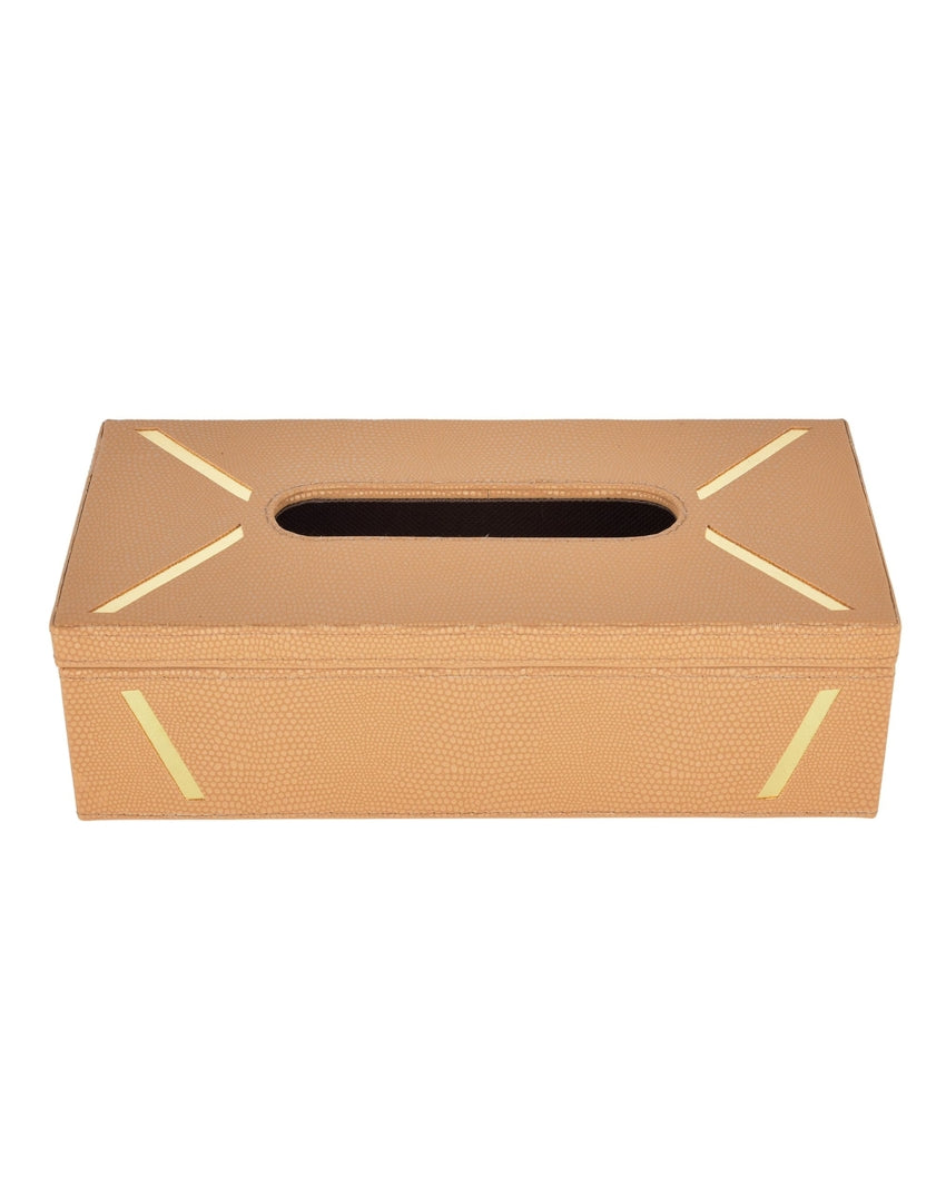 Stylish Rectangle Two Tone Faux Leather Tissue Box | 11 x 5 x 3 inches