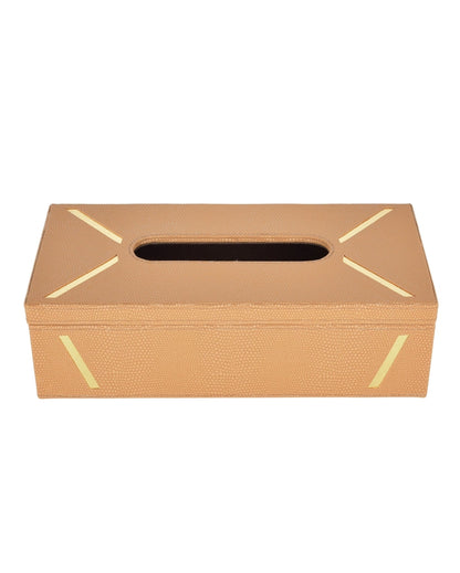 Stylish Rectangle Two Tone Faux Leather Tissue Box | 11 x 5 x 3 inches