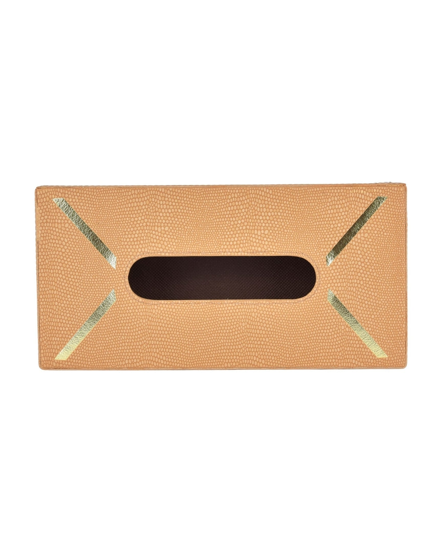 Stylish Rectangle Two Tone Faux Leather Tissue Box | 11 x 5 x 3 inches