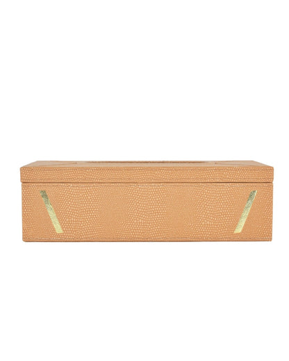 Stylish Rectangle Two Tone Faux Leather Tissue Box | 11 x 5 x 3 inches