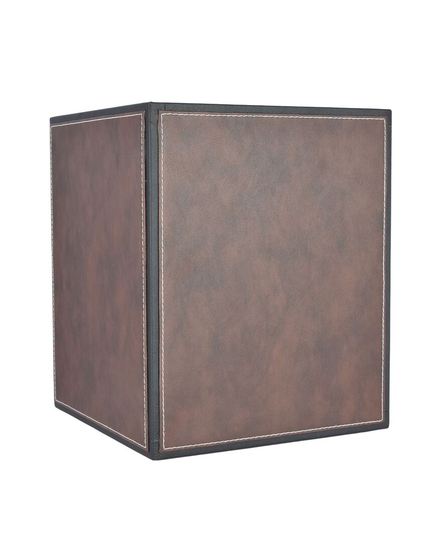 Elegant Faux Leather with Contemporary Design Dustbin | 5 L | 9 x 11 inches