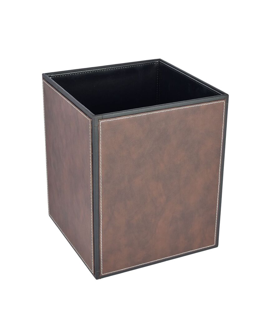 Elegant Faux Leather with Contemporary Design Dustbin | 5 L | 9 x 11 inches