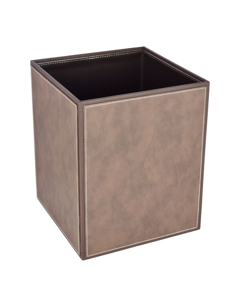 Elegant Faux Leather with Contemporary Design Dustbin | 5 L | 9 x 11 inches