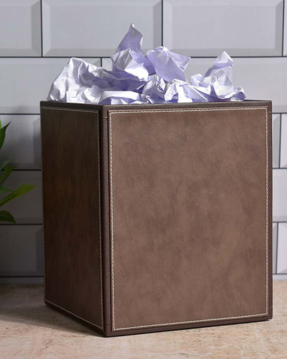 Elegant Faux Leather with Contemporary Design Dustbin | 5 L | 9 x 11 inches