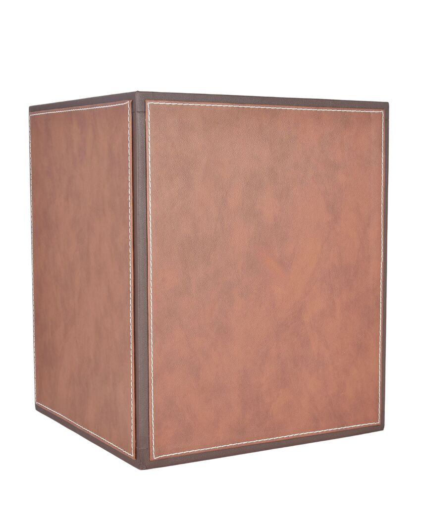 Elegant Faux Leather with Contemporary Design Dustbin | 5 L | 9 x 11 inches